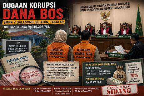 Dugaan Korupsi Dana BOS SMPN 2 Galesong Selatan Rugikan Negara Rp319 Juta