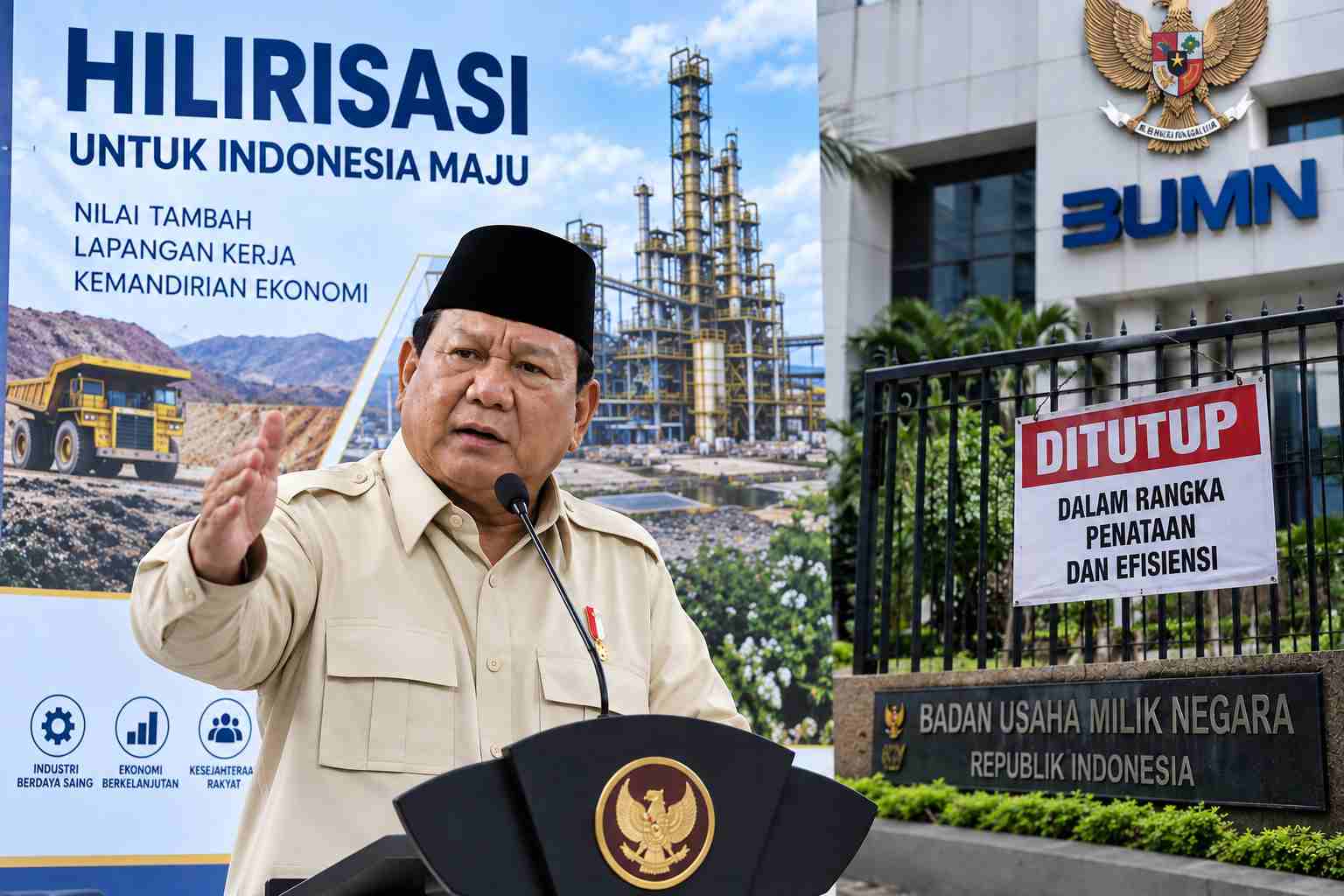 Prabowo Dorong Percepatan Hilirisasi, Ratusan BUMN Disebut Telah Ditutup